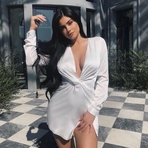Fashion Nova White Satin Mini Dress
